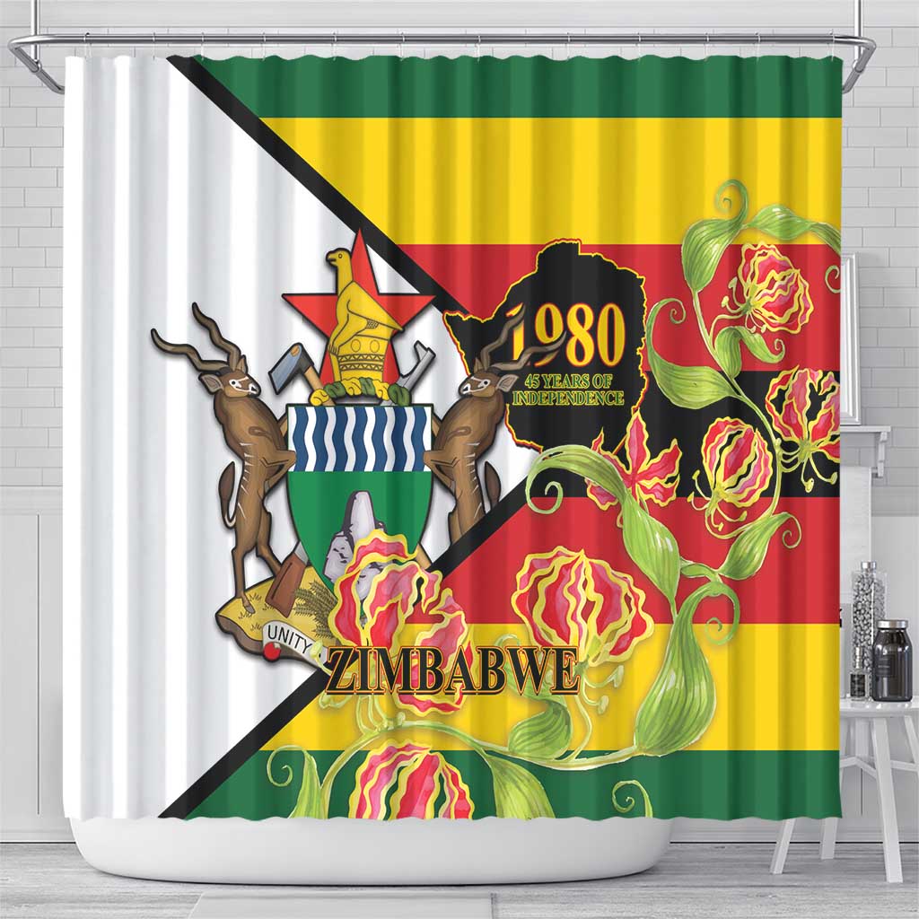 Zimbabwe Independence Day Shower Curtain Happy 45 Years Of Independence