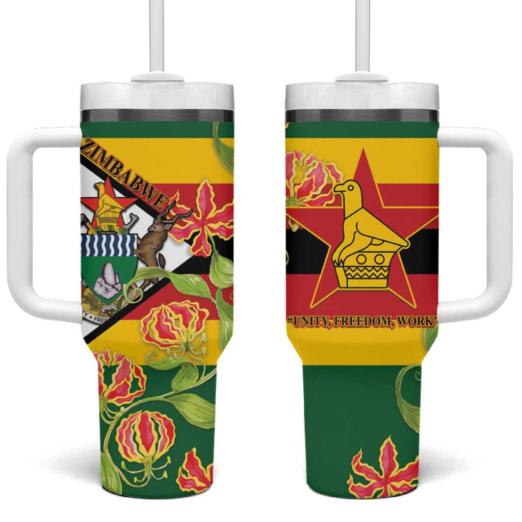 Zimbabwe Independence Day Tumbler With Handle Happy 45 Years Of Independence