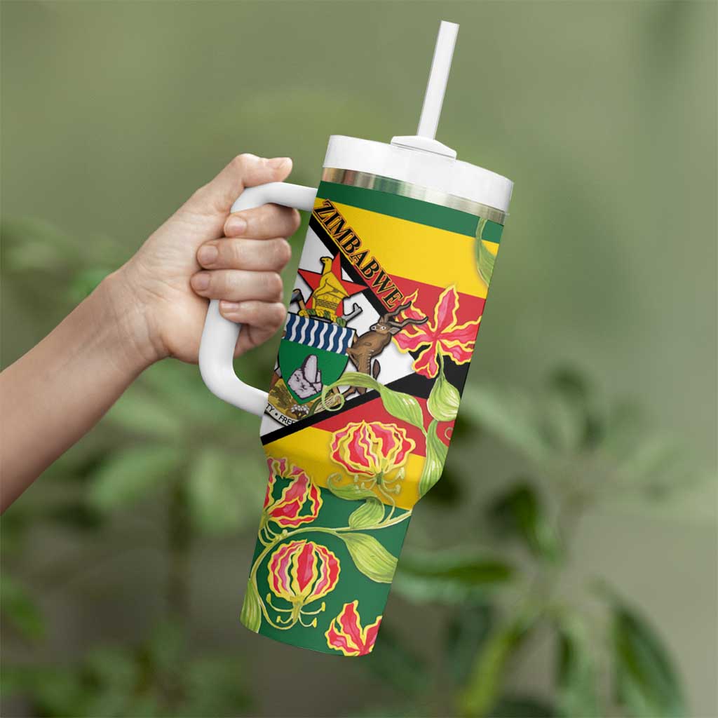 Zimbabwe Independence Day Tumbler With Handle Happy 45 Years Of Independence