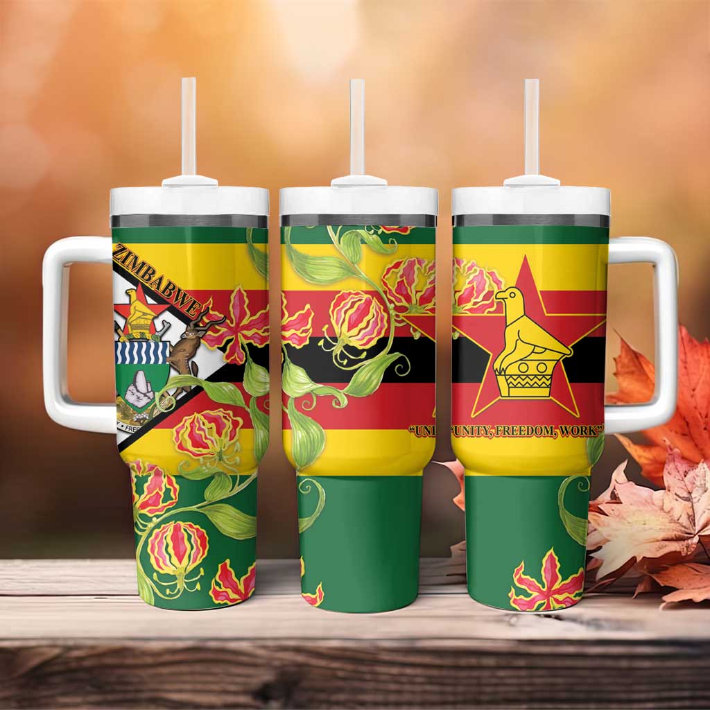 Zimbabwe Independence Day Tumbler With Handle Happy 45 Years Of Independence