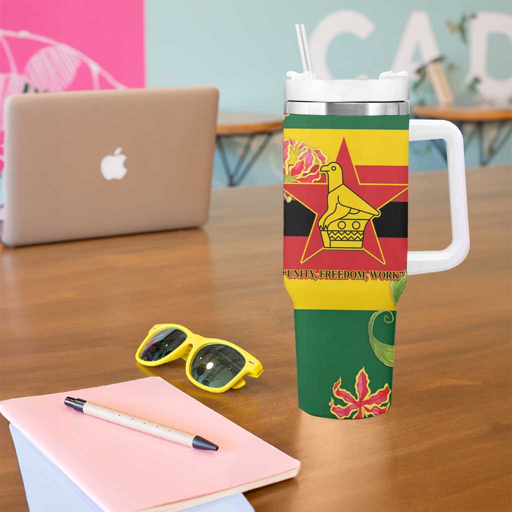 Zimbabwe Independence Day Tumbler With Handle Happy 45 Years Of Independence
