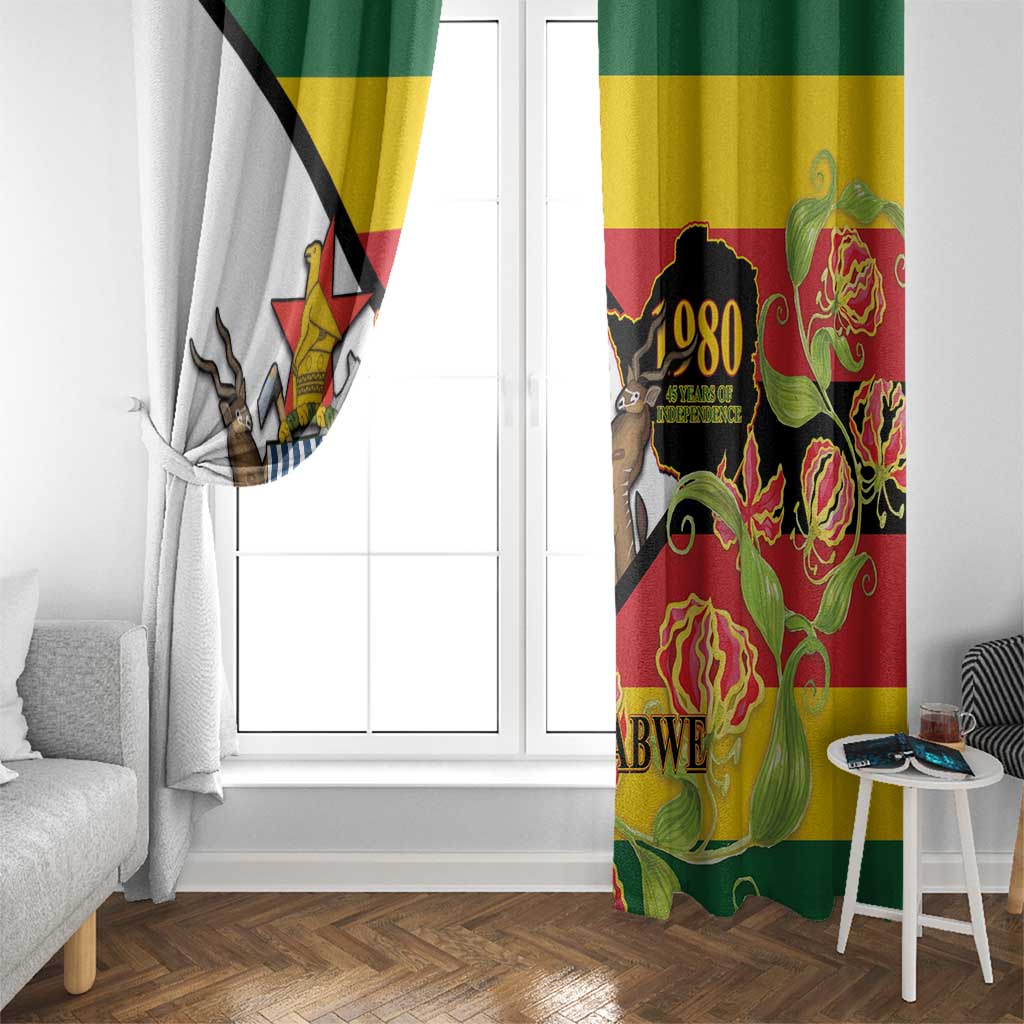 Zimbabwe Independence Day Window Curtain Happy 45 Years Of Independence