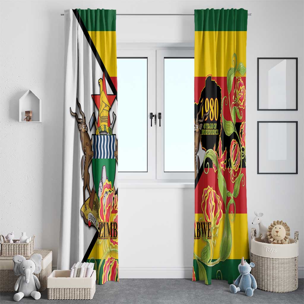 Zimbabwe Independence Day Window Curtain Happy 45 Years Of Independence