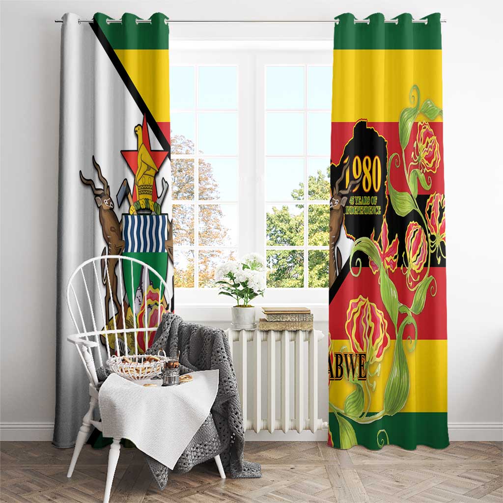 Zimbabwe Independence Day Window Curtain Happy 45 Years Of Independence