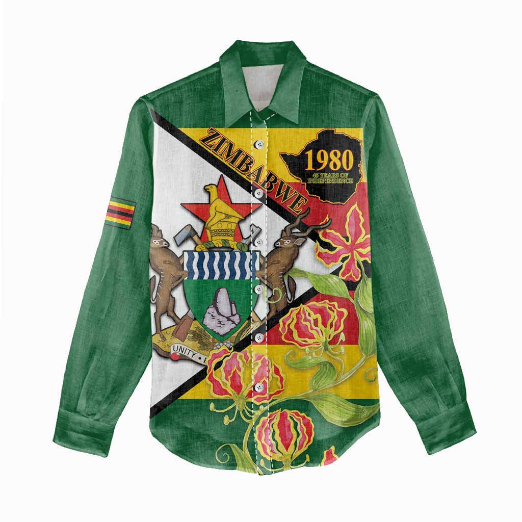 Zimbabwe Independence Day Women Casual Shirt Happy 45 Years Of Independence