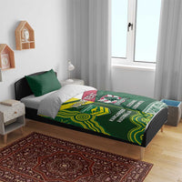 Custom Lebanon And Australia Rugby Bedding Set Aussie Kangaroos Lebanese Cedars