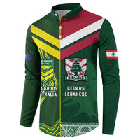 Custom Lebanon And Australia Rugby Button Sweatshirt Aussie Kangaroos Lebanese Cedars