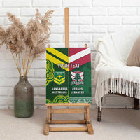 Custom Lebanon And Australia Rugby Canvas Wall Art Aussie Kangaroos Lebanese Cedars