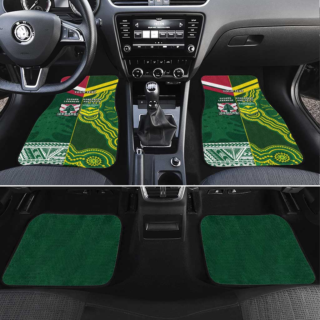 Custom Lebanon And Australia Rugby Car Mats Aussie Kangaroos Lebanese Cedars