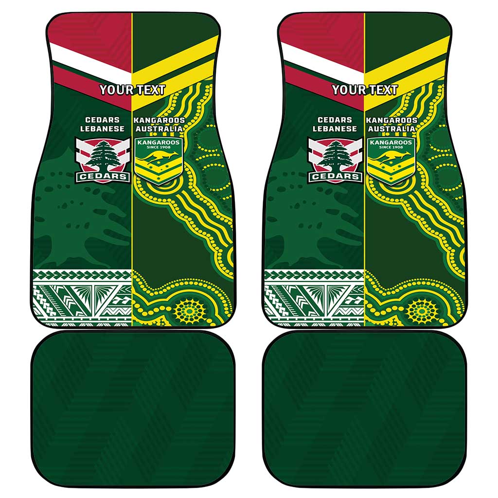 Custom Lebanon And Australia Rugby Car Mats Aussie Kangaroos Lebanese Cedars