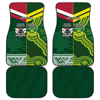 Custom Lebanon And Australia Rugby Car Mats Aussie Kangaroos Lebanese Cedars
