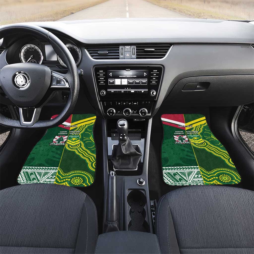 Custom Lebanon And Australia Rugby Car Mats Aussie Kangaroos Lebanese Cedars
