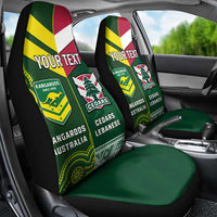 Custom Lebanon And Australia Rugby Car Seat Cover Aussie Kangaroos Lebanese Cedars