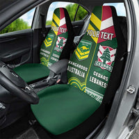 Custom Lebanon And Australia Rugby Car Seat Cover Aussie Kangaroos Lebanese Cedars