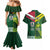 Custom Lebanon And Australia Rugby Couples Matching Mermaid Dress and Hawaiian Shirt Aussie Kangaroos Lebanese Cedars