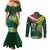 Custom Lebanon And Australia Rugby Couples Matching Mermaid Dress and Long Sleeve Button Shirt Aussie Kangaroos Lebanese Cedars