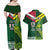 Custom Lebanon And Australia Rugby Couples Matching Off Shoulder Maxi Dress and Hawaiian Shirt Aussie Kangaroos Lebanese Cedars