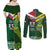Custom Lebanon And Australia Rugby Couples Matching Off Shoulder Maxi Dress and Long Sleeve Button Shirt Aussie Kangaroos Lebanese Cedars