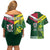 Custom Lebanon And Australia Rugby Couples Matching Off Shoulder Short Dress and Hawaiian Shirt Aussie Kangaroos Lebanese Cedars