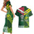 Custom Lebanon And Australia Rugby Couples Matching Short Sleeve Bodycon Dress and Hawaiian Shirt Aussie Kangaroos Lebanese Cedars