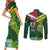 Custom Lebanon And Australia Rugby Couples Matching Short Sleeve Bodycon Dress and Long Sleeve Button Shirt Aussie Kangaroos Lebanese Cedars