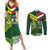Custom Lebanon And Australia Rugby Couples Matching Summer Maxi Dress and Long Sleeve Button Shirt Aussie Kangaroos Lebanese Cedars