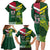 Custom Lebanon And Australia Rugby Family Matching Long Sleeve Bodycon Dress and Hawaiian Shirt Aussie Kangaroos Lebanese Cedars