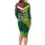 Custom Lebanon And Australia Rugby Family Matching Long Sleeve Bodycon Dress and Hawaiian Shirt Aussie Kangaroos Lebanese Cedars