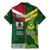 Custom Lebanon And Australia Rugby Family Matching Mermaid Dress and Hawaiian Shirt Aussie Kangaroos Lebanese Cedars