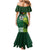 Custom Lebanon And Australia Rugby Family Matching Mermaid Dress and Hawaiian Shirt Aussie Kangaroos Lebanese Cedars