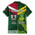Custom Lebanon And Australia Rugby Family Matching Off The Shoulder Long Sleeve Dress and Hawaiian Shirt Aussie Kangaroos Lebanese Cedars