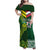 Custom Lebanon And Australia Rugby Family Matching Off Shoulder Maxi Dress and Hawaiian Shirt Aussie Kangaroos Lebanese Cedars