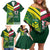 Custom Lebanon And Australia Rugby Family Matching Off Shoulder Short Dress and Hawaiian Shirt Aussie Kangaroos Lebanese Cedars