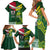 Custom Lebanon And Australia Rugby Family Matching Short Sleeve Bodycon Dress and Hawaiian Shirt Aussie Kangaroos Lebanese Cedars