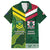 Custom Lebanon And Australia Rugby Family Matching Short Sleeve Bodycon Dress and Hawaiian Shirt Aussie Kangaroos Lebanese Cedars