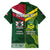 Custom Lebanon And Australia Rugby Family Matching Short Sleeve Bodycon Dress and Hawaiian Shirt Aussie Kangaroos Lebanese Cedars