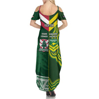 Custom Lebanon And Australia Rugby Family Matching Summer Maxi Dress and Hawaiian Shirt Aussie Kangaroos Lebanese Cedars