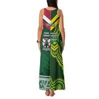 Custom Lebanon And Australia Rugby Family Matching Tank Maxi Dress and Hawaiian Shirt Aussie Kangaroos Lebanese Cedars