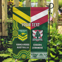 Custom Lebanon And Australia Rugby Garden Flag Aussie Kangaroos Lebanese Cedars
