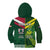 Custom Lebanon And Australia Rugby Kid Hoodie Aussie Kangaroos Lebanese Cedars