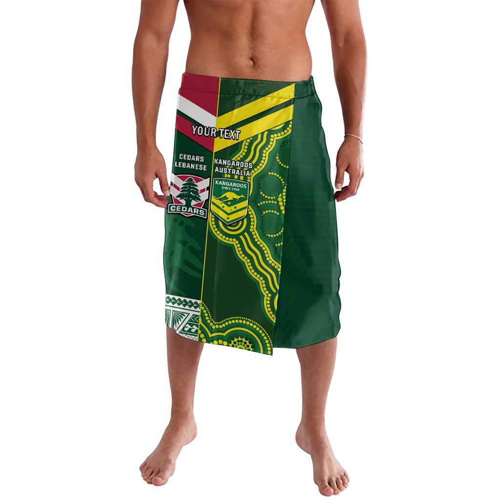 Custom Lebanon And Australia Rugby Lavalava Aussie Kangaroos Lebanese Cedars