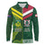 Custom Lebanon And Australia Rugby Long Sleeve Polo Shirt Aussie Kangaroos Lebanese Cedars