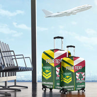 Custom Lebanon And Australia Rugby Luggage Cover Aussie Kangaroos Lebanese Cedars