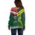 Custom Lebanon And Australia Rugby Off Shoulder Sweater Aussie Kangaroos Lebanese Cedars