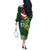 Custom Lebanon And Australia Rugby Off The Shoulder Long Sleeve Dress Aussie Kangaroos Lebanese Cedars