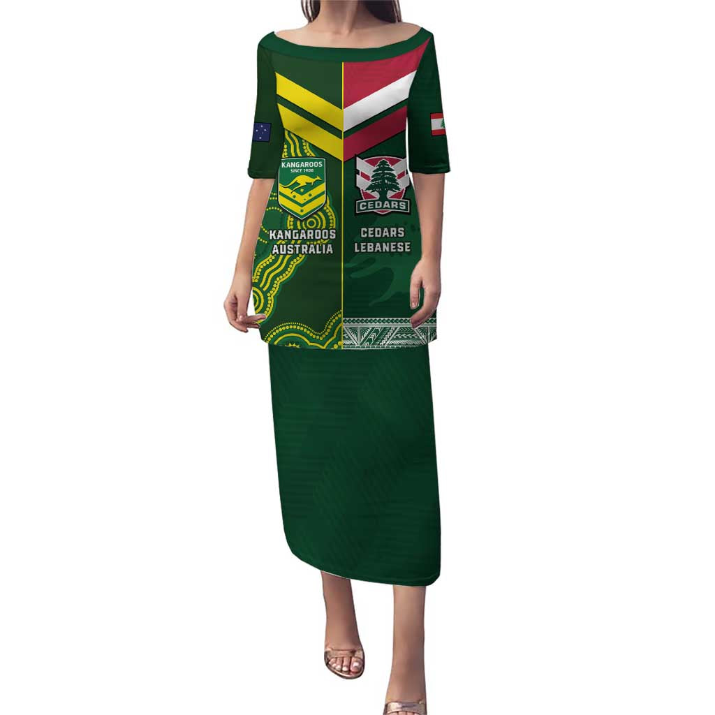 Custom Lebanon And Australia Rugby Puletasi Aussie Kangaroos Lebanese Cedars