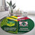 Custom Lebanon And Australia Rugby Round Carpet Aussie Kangaroos Lebanese Cedars