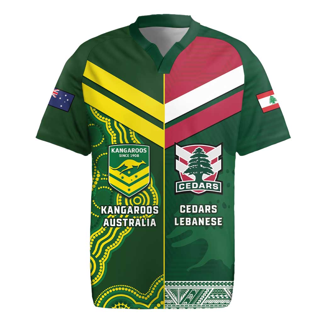 Custom Lebanon And Australia Rugby Rugby Jersey Aussie Kangaroos Lebanese Cedars