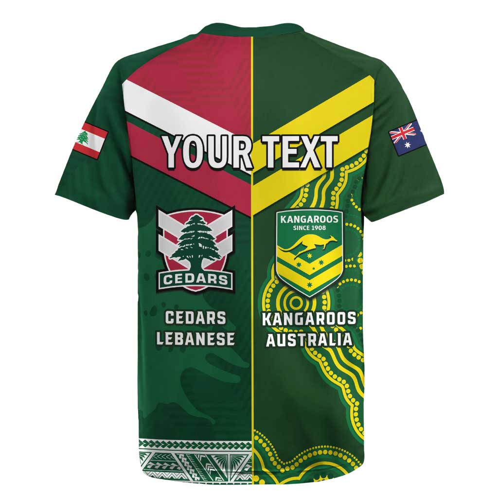 Custom Lebanon And Australia Rugby Rugby Jersey Aussie Kangaroos Lebanese Cedars