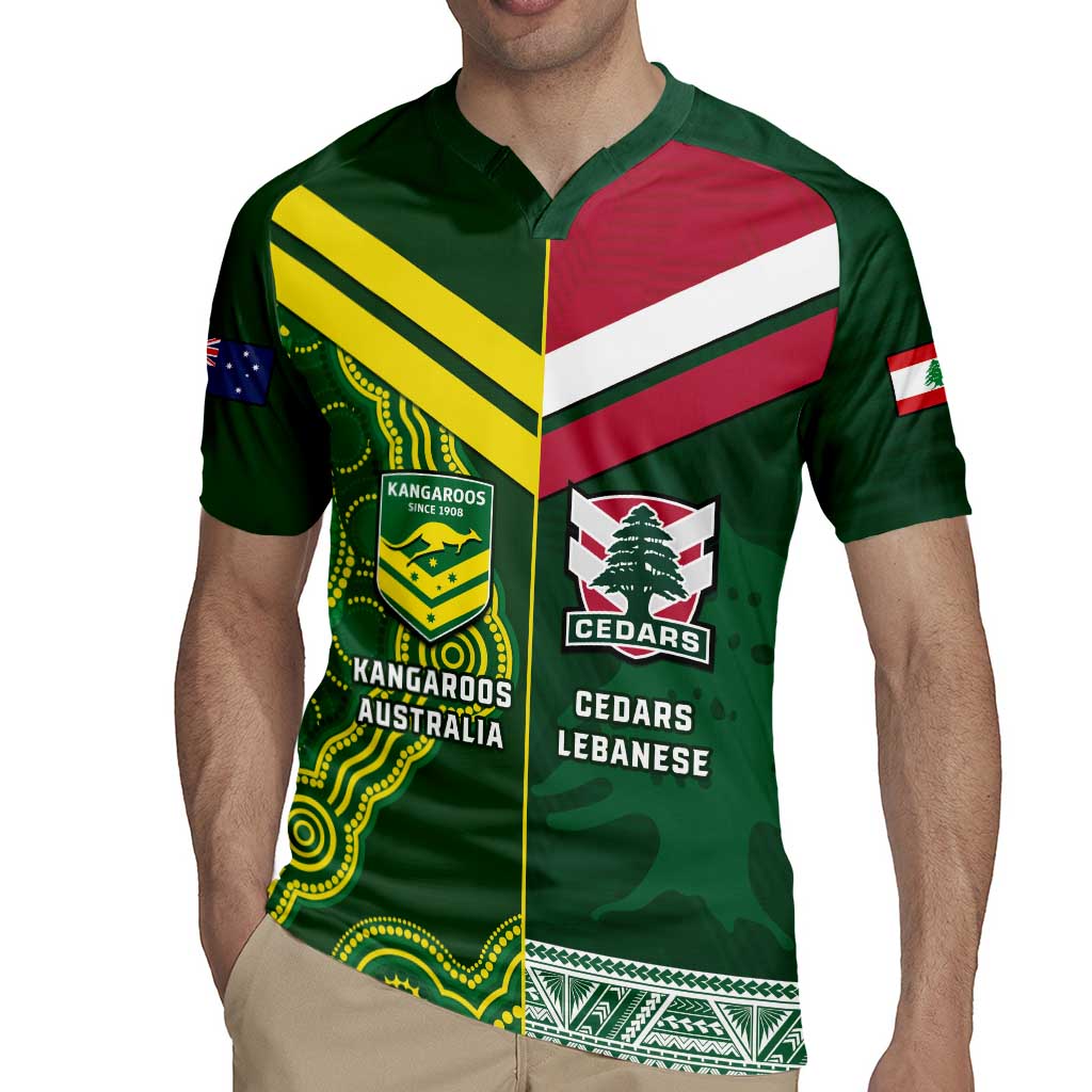 Custom Lebanon And Australia Rugby Rugby Jersey Aussie Kangaroos Lebanese Cedars